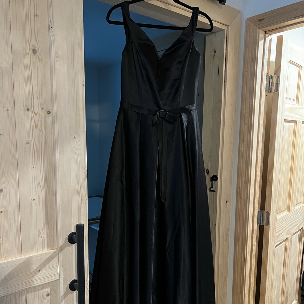 Lace up black formal dress